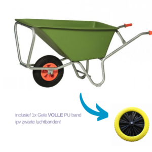 Landbouwkruiwagen 170l met 1 vol wiel