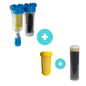 Set van 2-delige filter + extra                              1x grof vuil filter en 1x houtskool