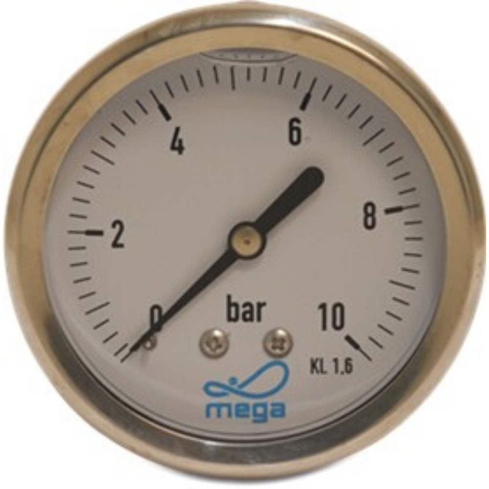 Manometer glycerine gevuld achteraansluiting 0 - 2,5bar