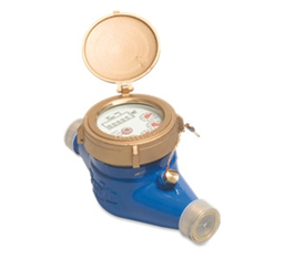 Watermeter messing 1" buitendraad 16bar 2.5m³/h