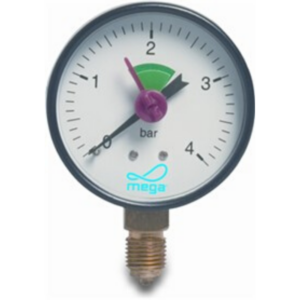 Manometer onderaansluiting 0 - 4bar
