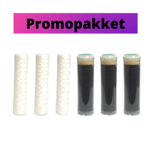 Set van 3x fijn filter en 3x houtskool filter