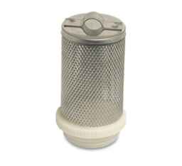 Inox zeef met oog voor voetklep 1" M