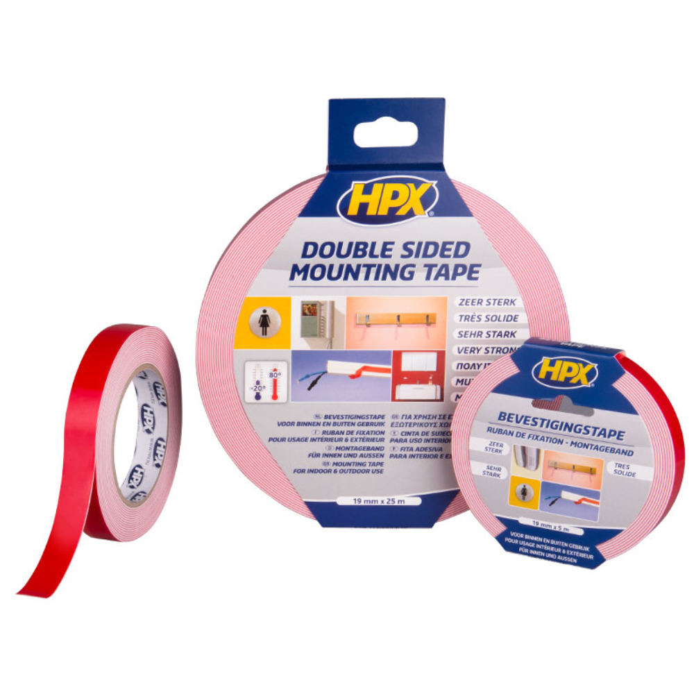 Spiegel bevestigingstape - wit 19mm x 25m