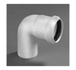 PVC bocht 90° wit                                            dia 50