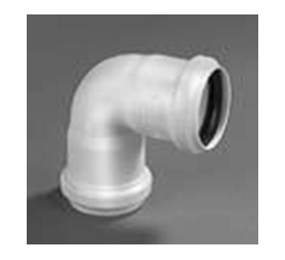 PVC bocht 90° wit                                            dia 50