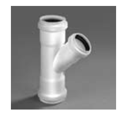 PVC T-stuk 45° wit                                           dia 32 x 32